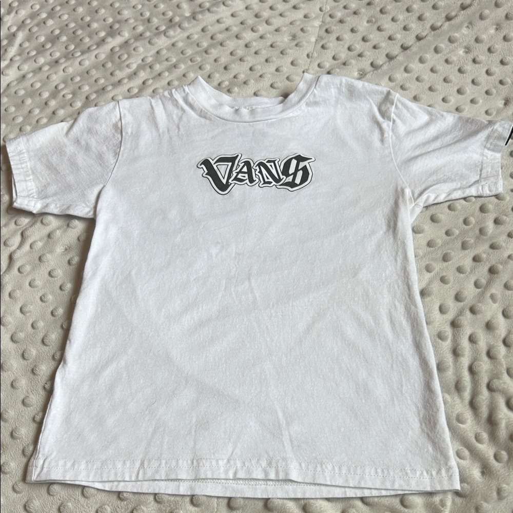 Vans Kids White Tee with Black Logo
